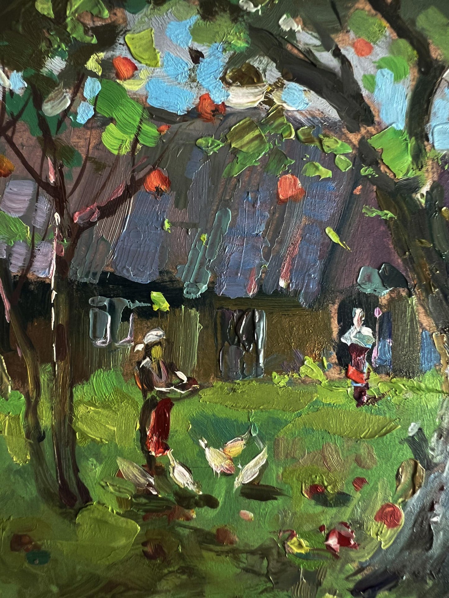 Rustic countryside cottage oil painting by Yuriy Suprunchuk