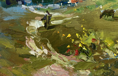 Oil painting Afternoon on the pasture by Yuriy Suprunchuk pastoral scene