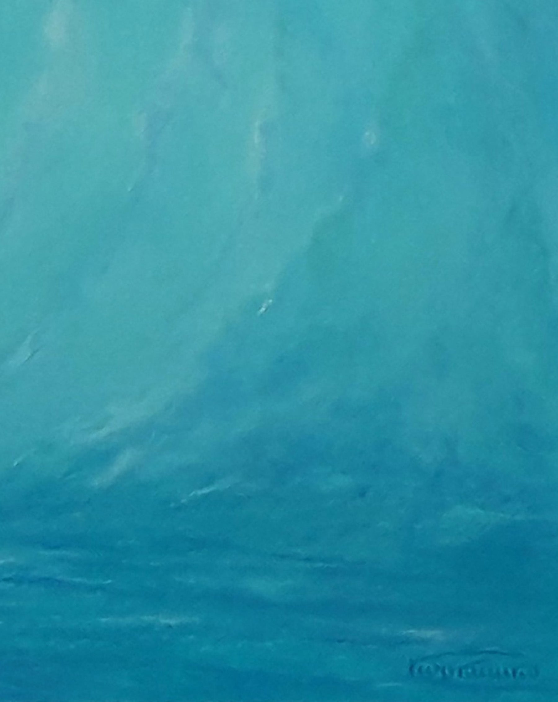 Textured turquoise abstract oil painting The sound of the surf at dawn by Vasily Korkishko