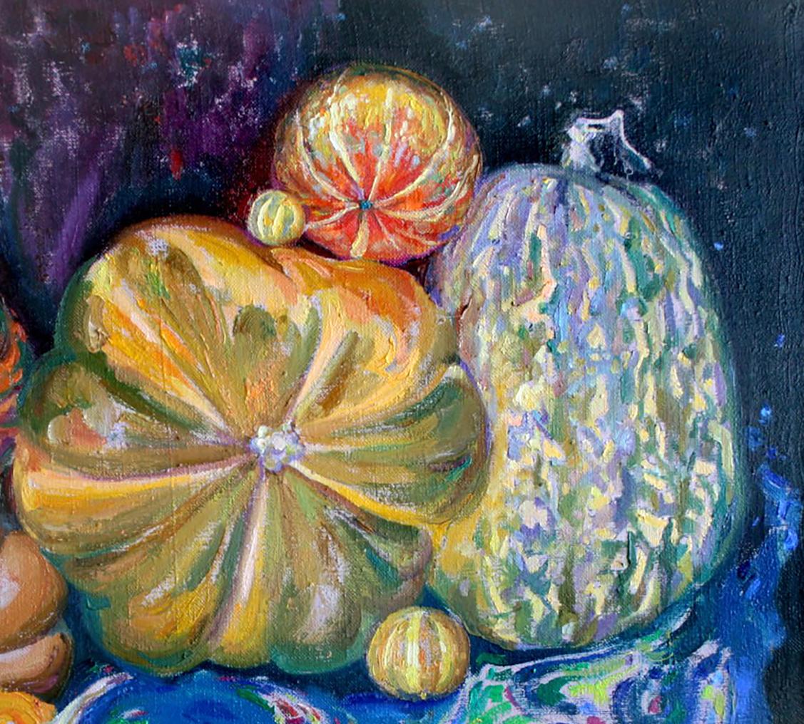 Vibrant textured pumpkins by Leonid Pavlenko oil painting