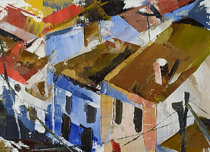 Oil painting Early morning in the city by Volodymyr Gluhomanyuk