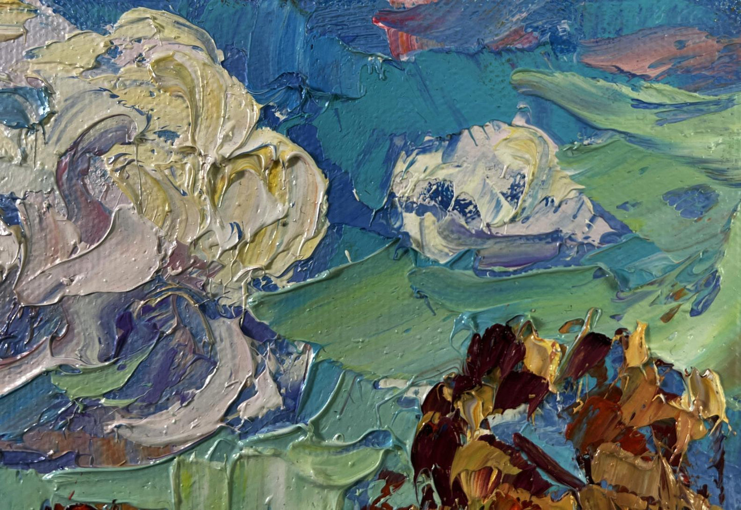 Oil painting Peace of the sky over the quiet earth by Oksana Ivanyuk