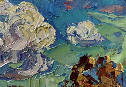 Oil painting Peace of the sky over the quiet earth by Oksana Ivanyuk