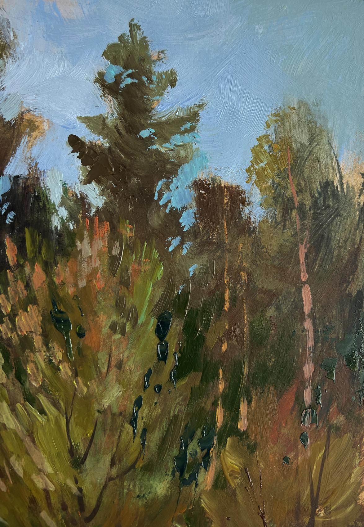 Oil painting Path in the winter forest by Yuriy Suprunchuk