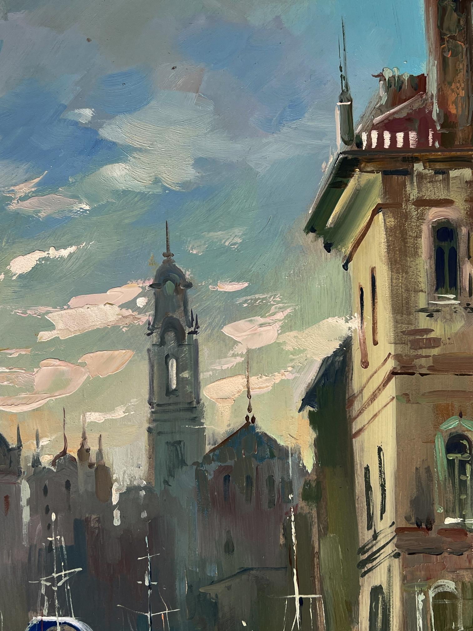 Oil painting of Morning sunrise in Venice clock tower by Yuriy Suprunchuk