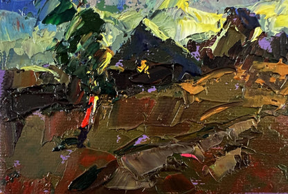 Oil painting of colorful village sky by Oleksiy Ivanyuk