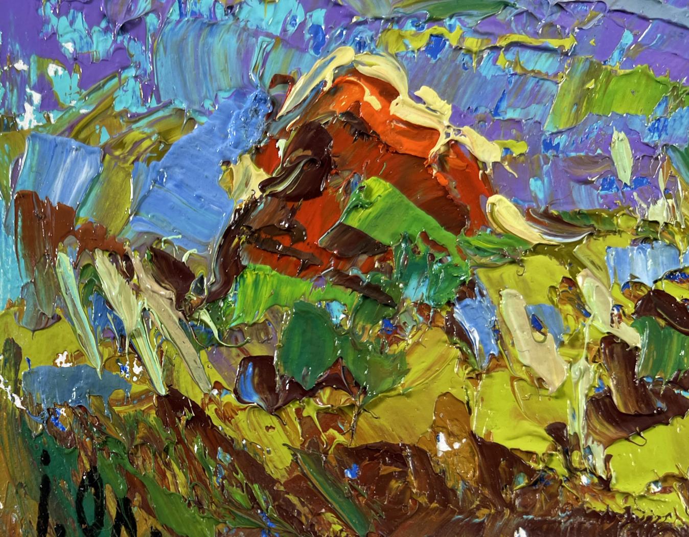 Vibrant impressionist oil painting Edge of the Village by Oleksiy Ivanyuk