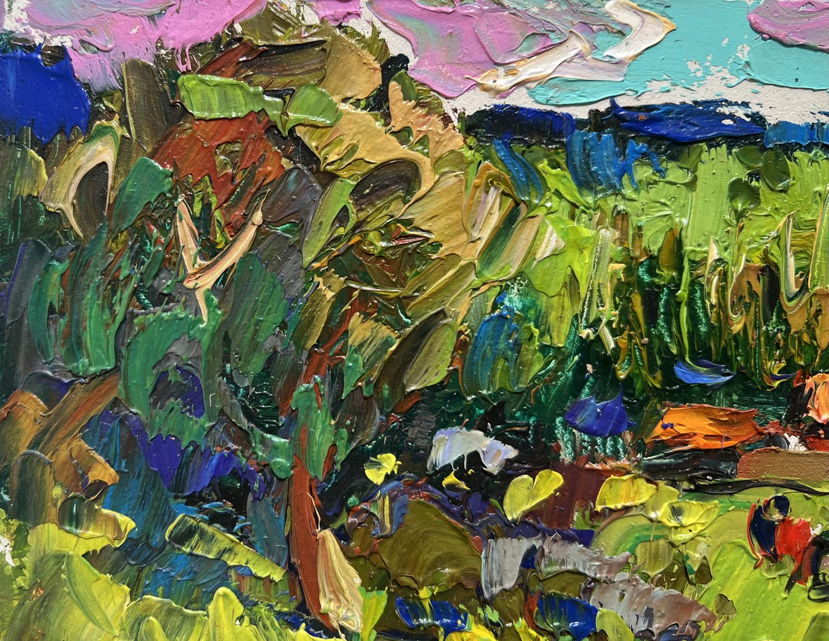 Vibrant impressionist oil painting The Road Home by Oksana Ivanyuk