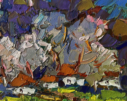 Oil painting As the snow melts early spring comes by Oksana Ivanyuk