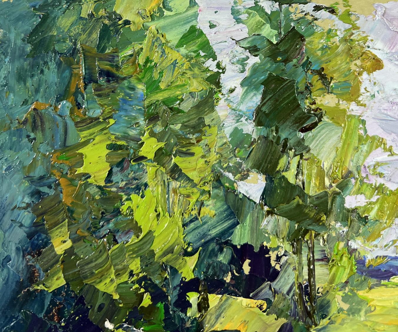 Vibrant impressionist oil painting Summer morning on the pasture by Boris Serdyuk