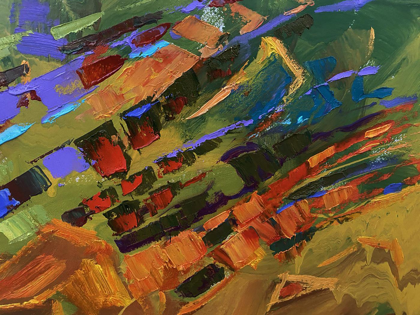 Vibrant Warm Evening oil painting by Oleksiy Ivanyuk with bold colorful strokes