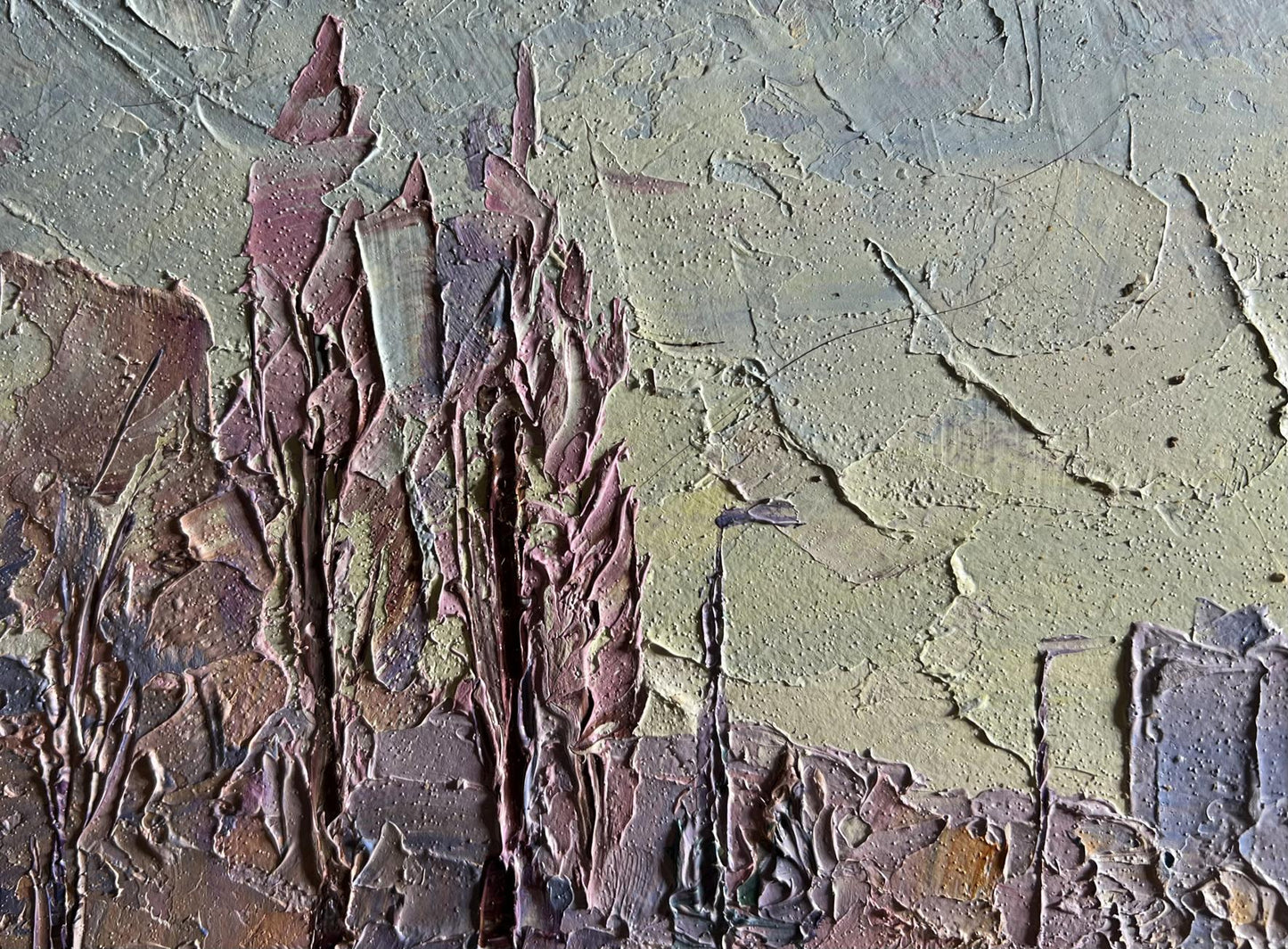 Textured abstract oil painting After the Night Snowstorm by Boris Serdyuk