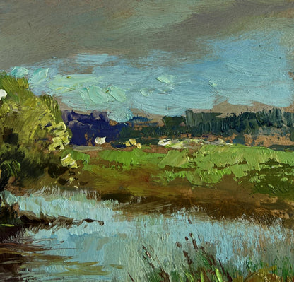 Impressionistic oil painting Summer Winding River by Yuriy Suprunchuk
