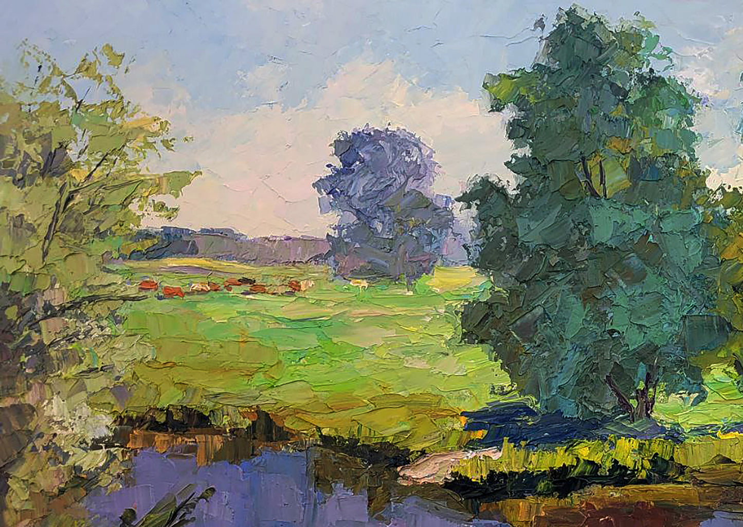 Vibrant impressionist oil painting Summer day by Serdyuk Boris Petrovich