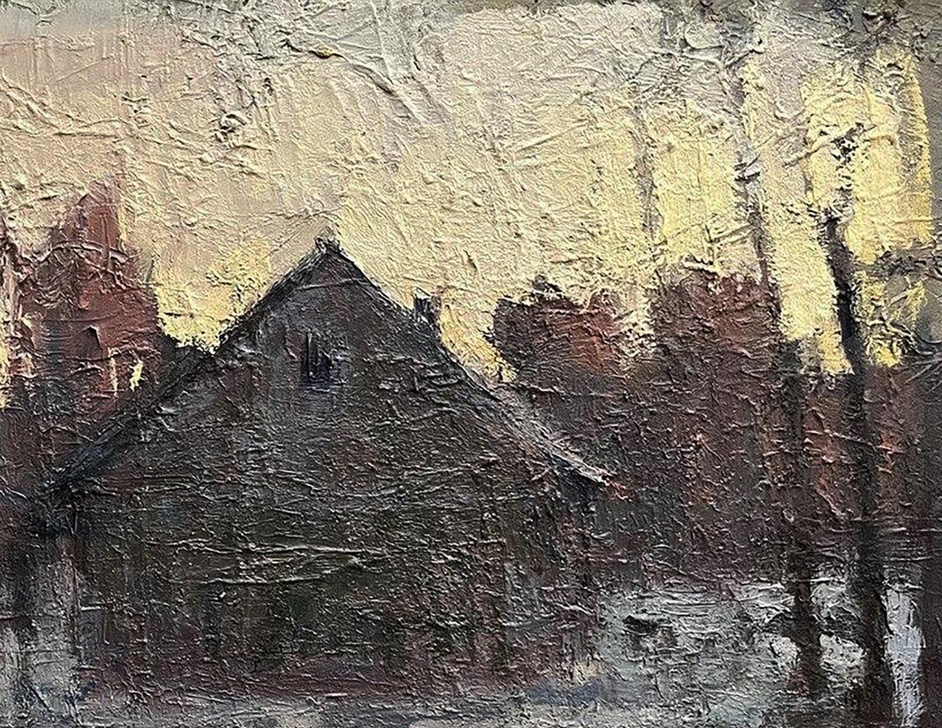 Textured oil painting Evening has come by Volodymyr Pashchenko