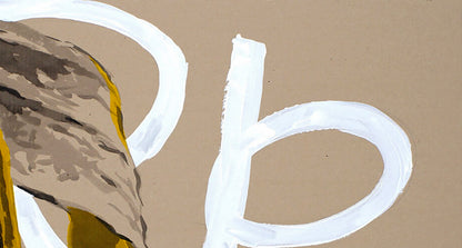 White painted letter b on beige background from Acrylic painting EVE Dima Filatov
