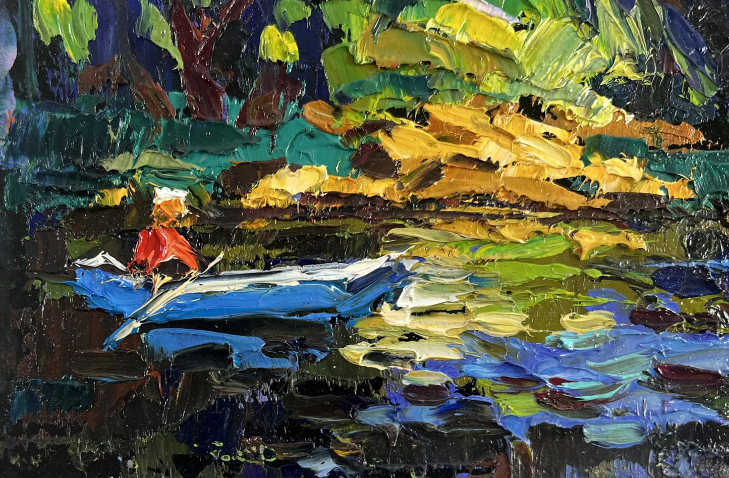 Vibrant impressionist oil painting Evening colors of the sky by Oleksiy Ivanyuk