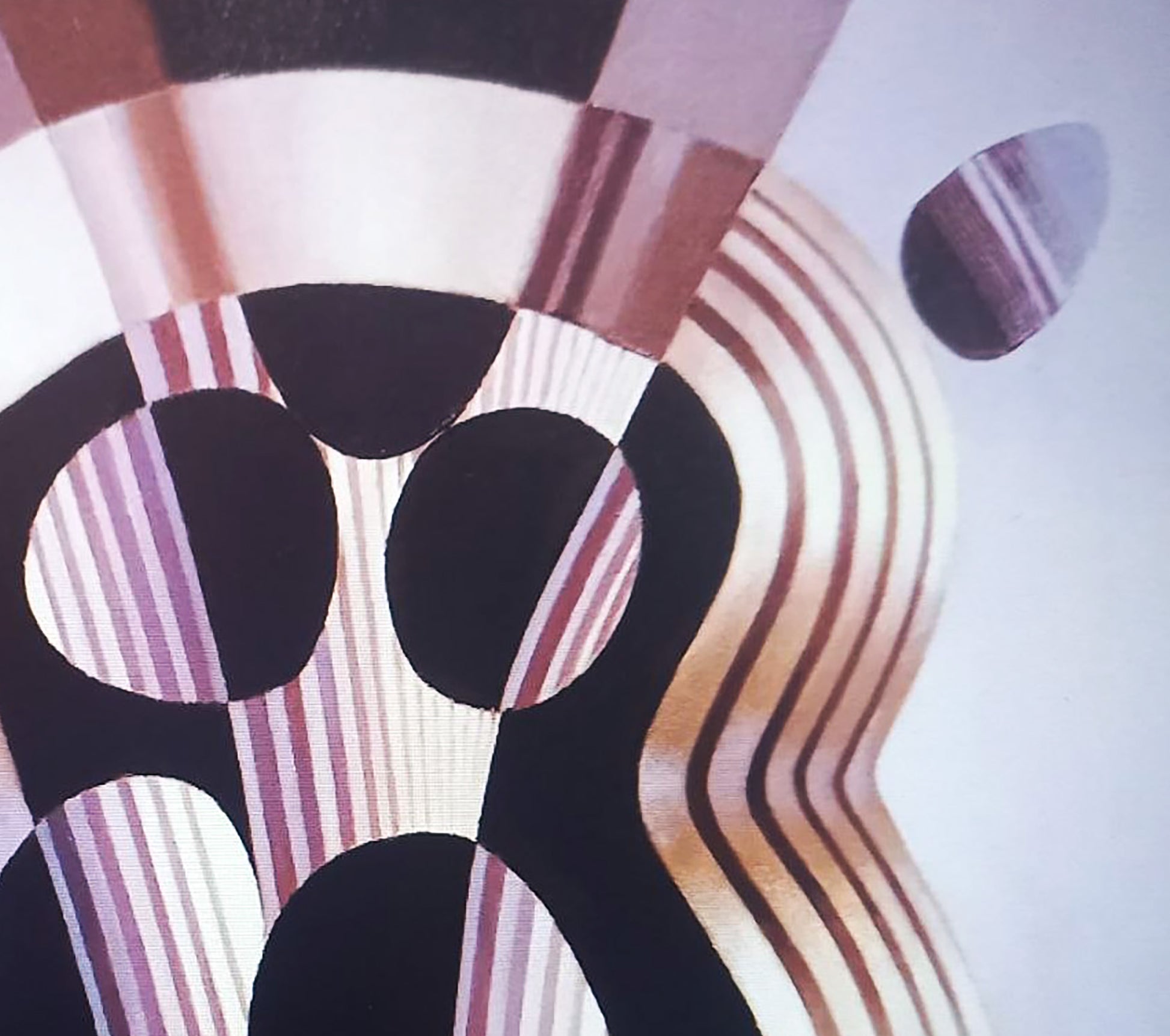 Oil painting Ribbon by Alexander Strashevich: abstract black circles and stripes