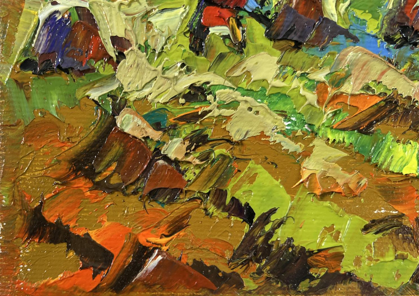 Vibrant Autumn Gardens oil painting by Oleksiy Ivanyuk with textured brushstrokes
