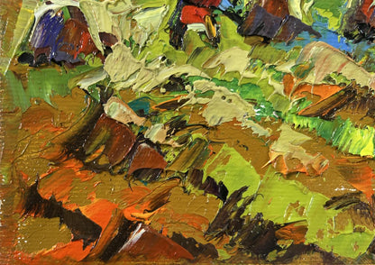 Vibrant Autumn Gardens oil painting by Oleksiy Ivanyuk with textured brushstrokes