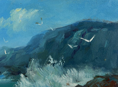 Textured oil painting of crashing sea waves by Yuriy Suprunchuk