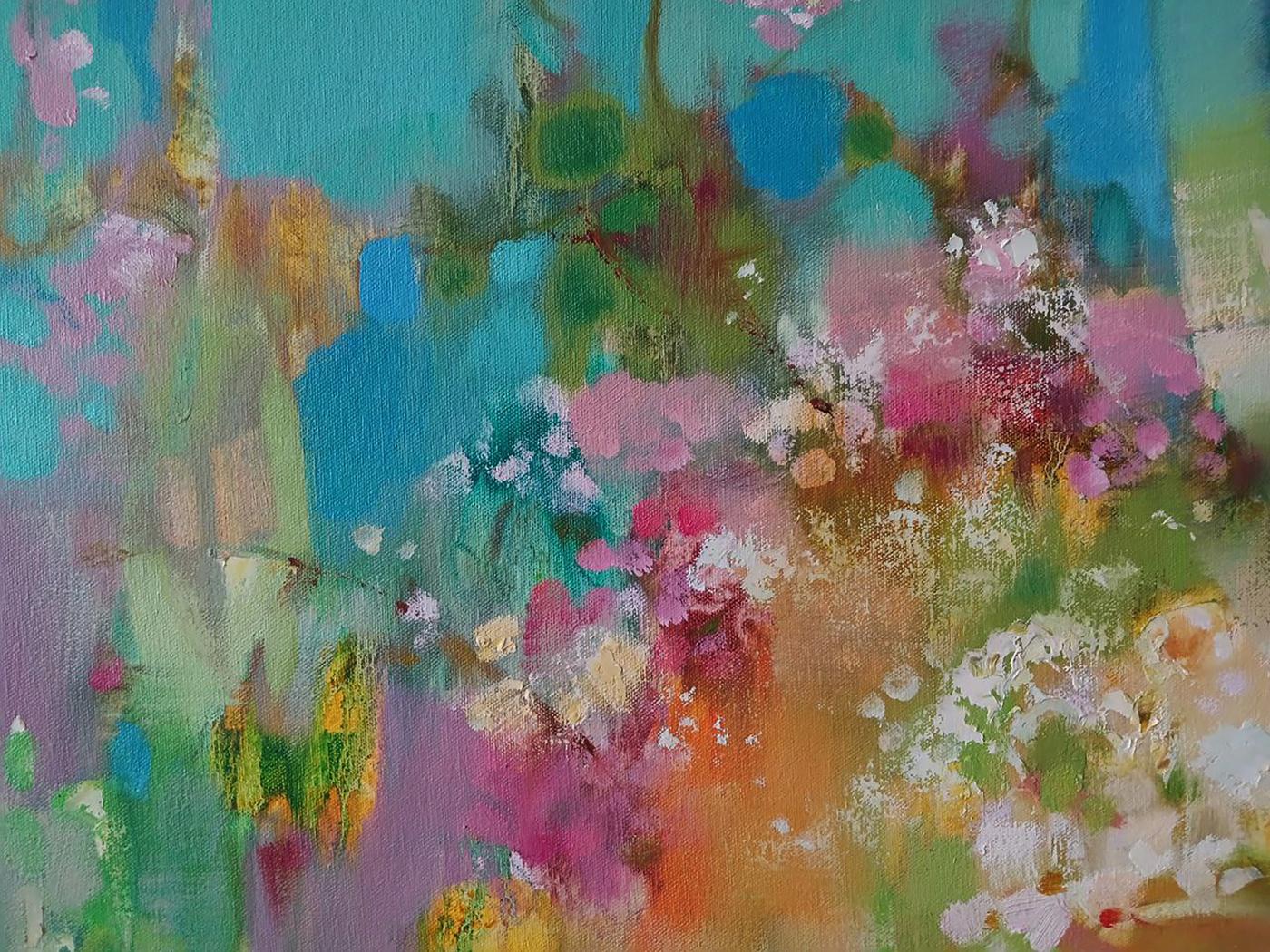 Abstract oil painting Spring Mirage by Anatoly Tarabanov vibrant florals
