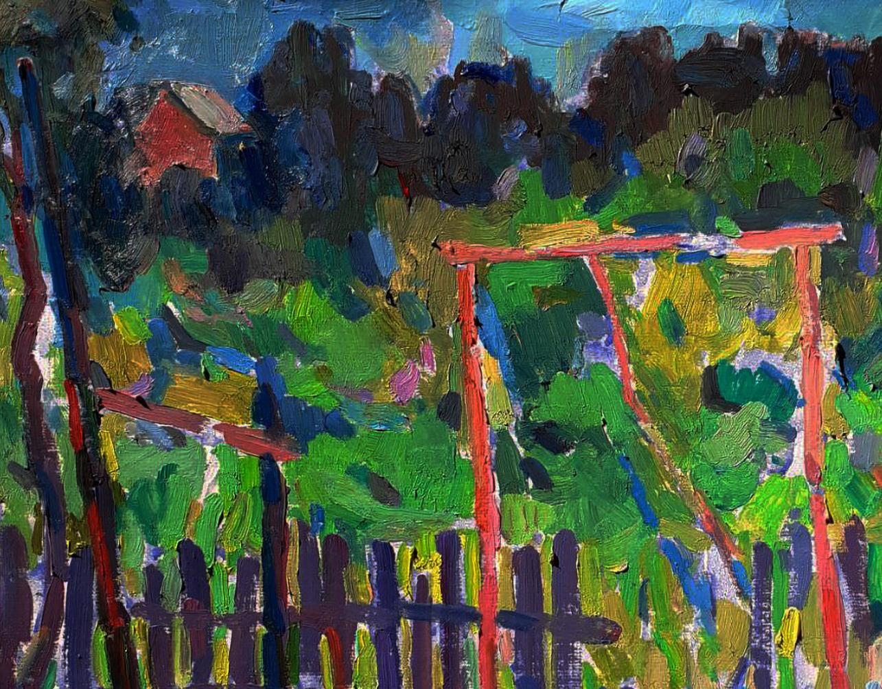 Vibrant impressionist oil painting In the Garden by Pavel Dobrev