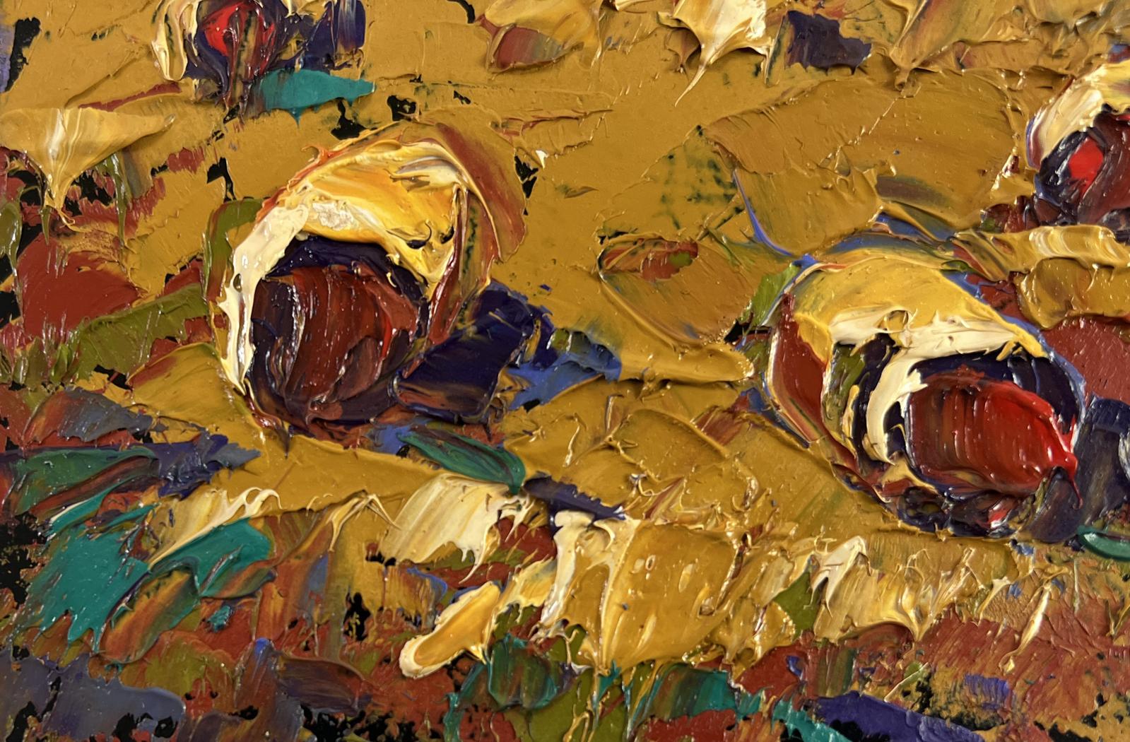 Impasto oil painting Wind in the Stubble by Oleksiy Ivanyuk