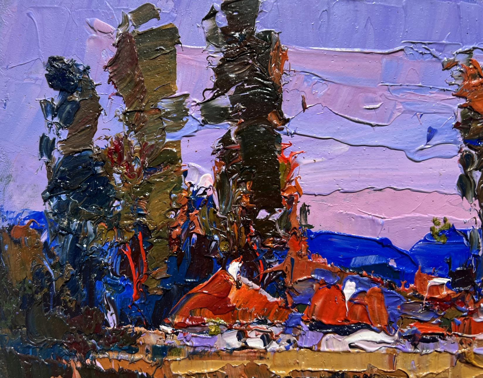 Vibrant impressionist oil painting of swimming on the lake by Oksana Ivanyuk