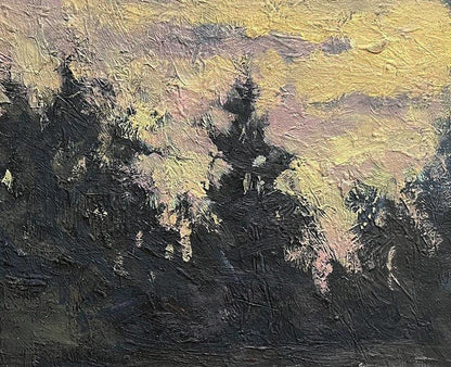 Textured oil painting of Green forest by Volodymyr Pashchenko