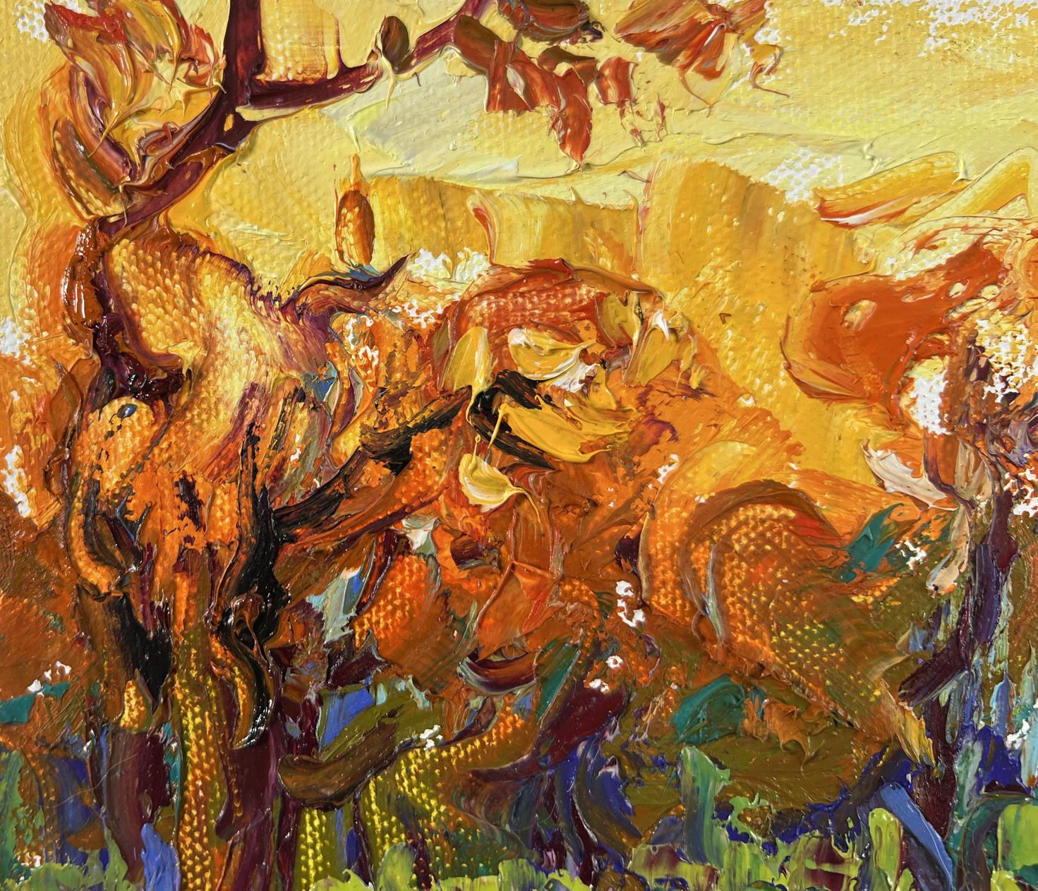 Vibrant impressionist oil painting Steps through autumn by Oleksiy Ivanyuk