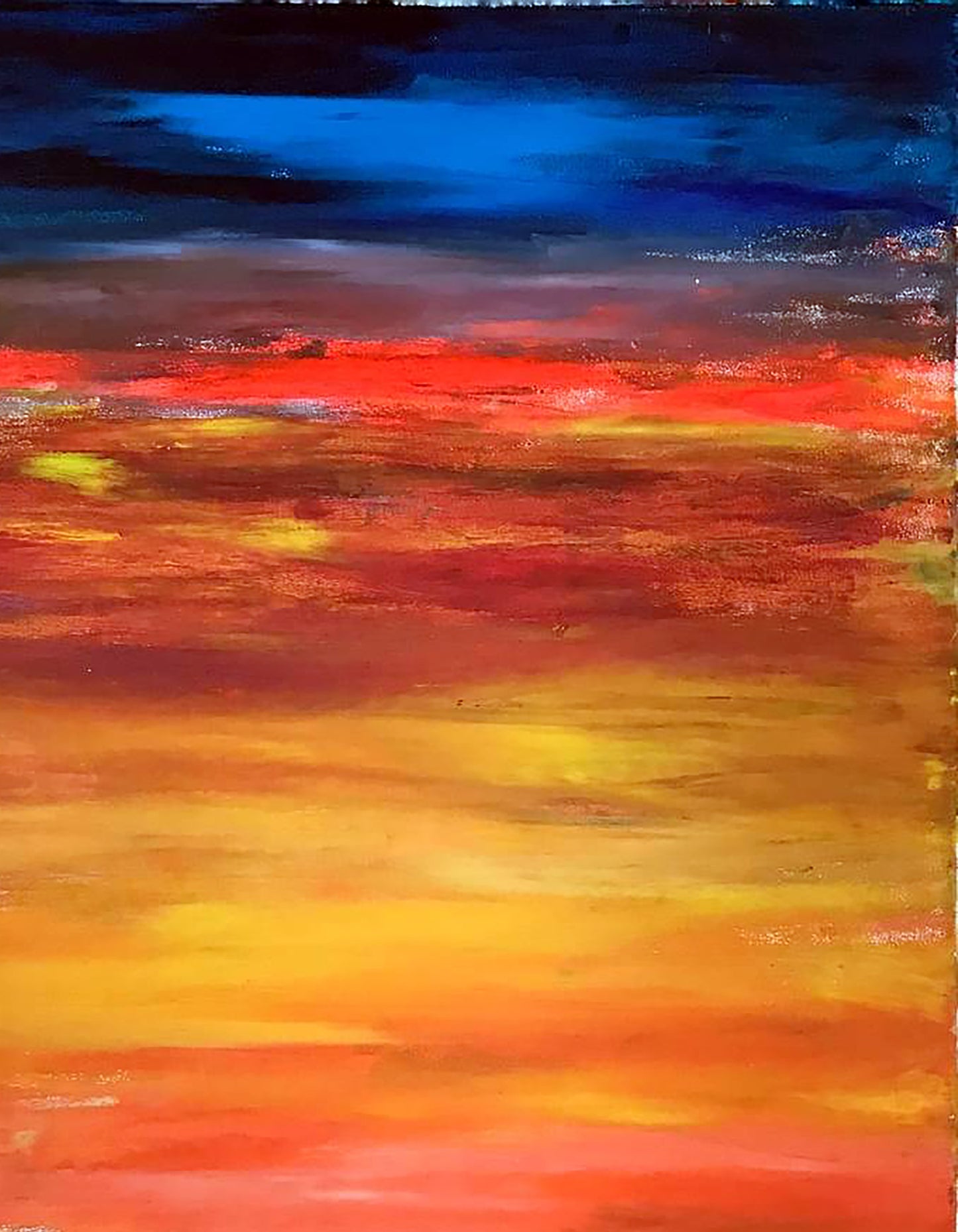 Vibrant abstract sunset acrylic painting Window Olga Melezhik