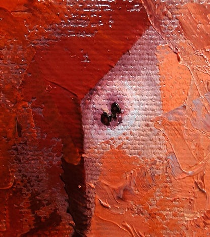 Oil painting In the Arena by Sergiy Voichenko with impasto red orange layers