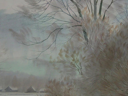 Watercolor painting Before spring by Valery Savenets: bare winter trees