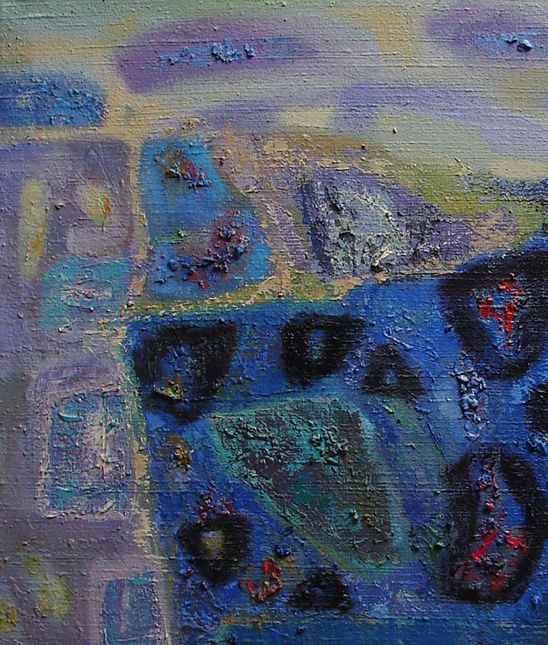 Abstract textured oil painting Interpretation of the Moonlight by Tatyana Shulyak