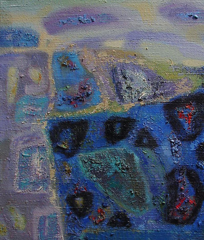 Abstract textured oil painting Interpretation of the Moonlight by Tatyana Shulyak