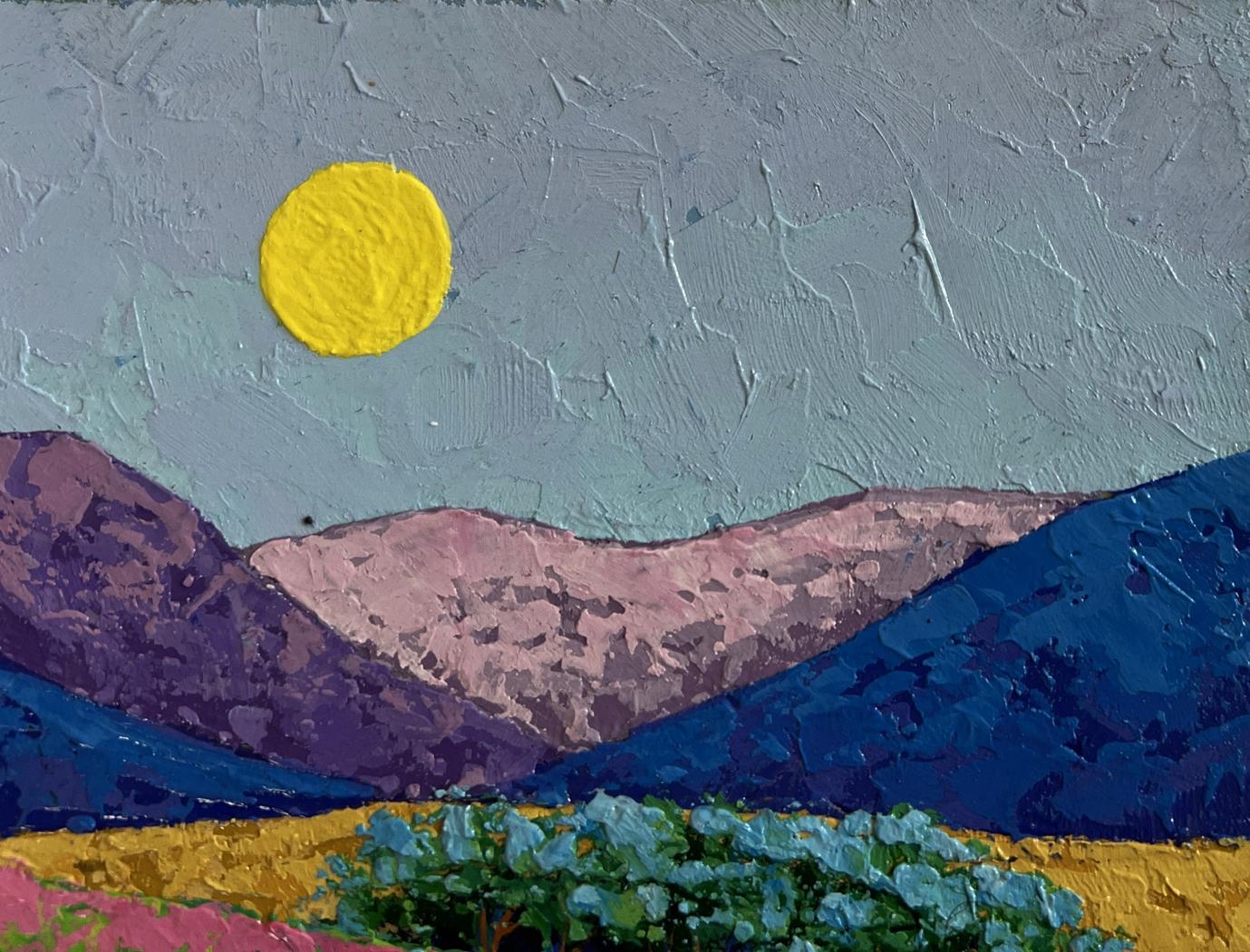 Oil painting Spending time in the mountain fields by V. Zadorozhnya