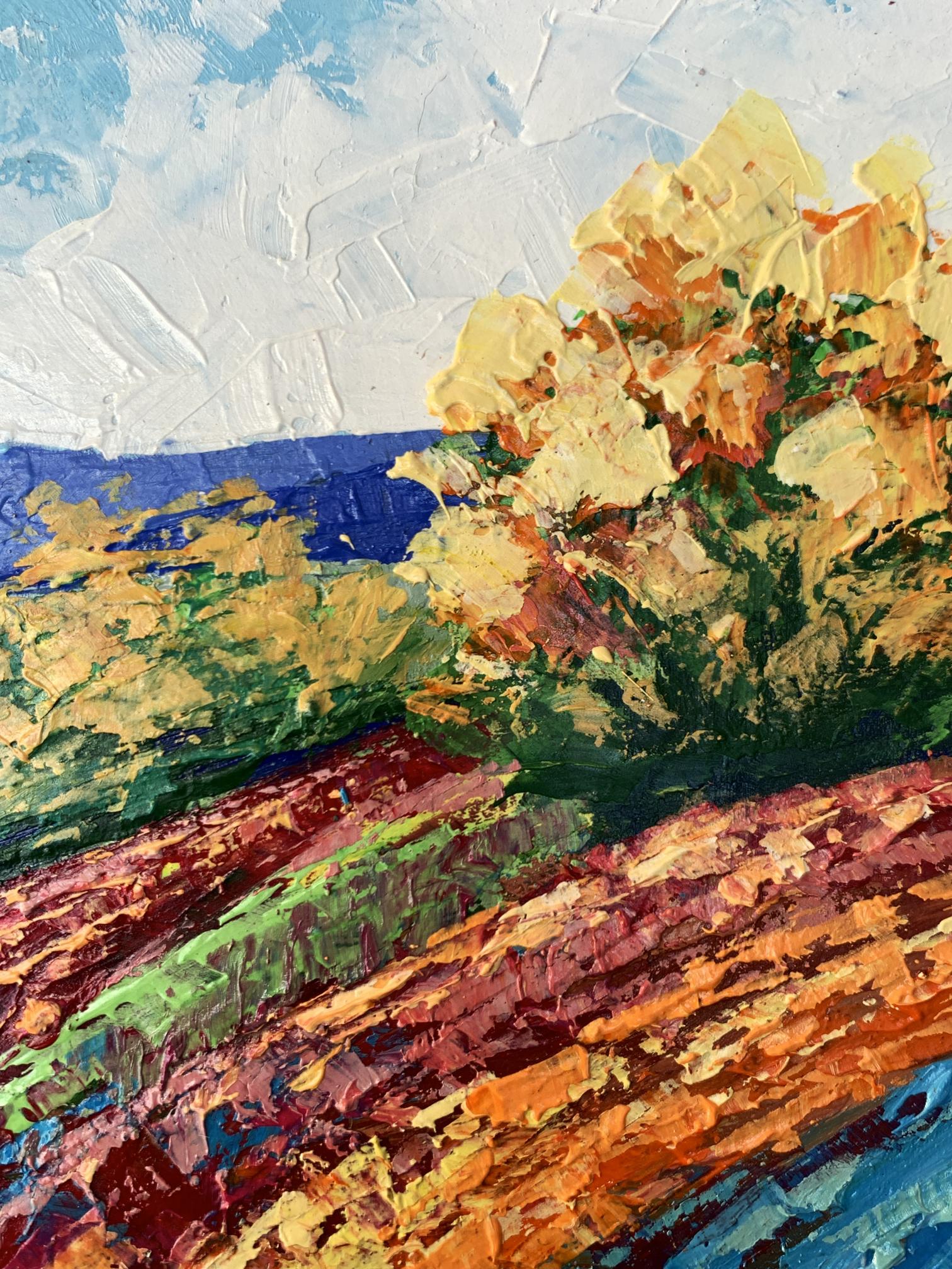 Vibrant impressionist oil painting Autumn days in the mountains by V. Zadorozhnya