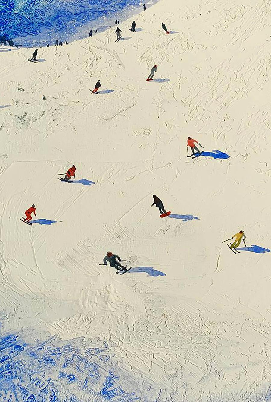 Watercolor painting Descent from Snow Mountain Olena Klimenko