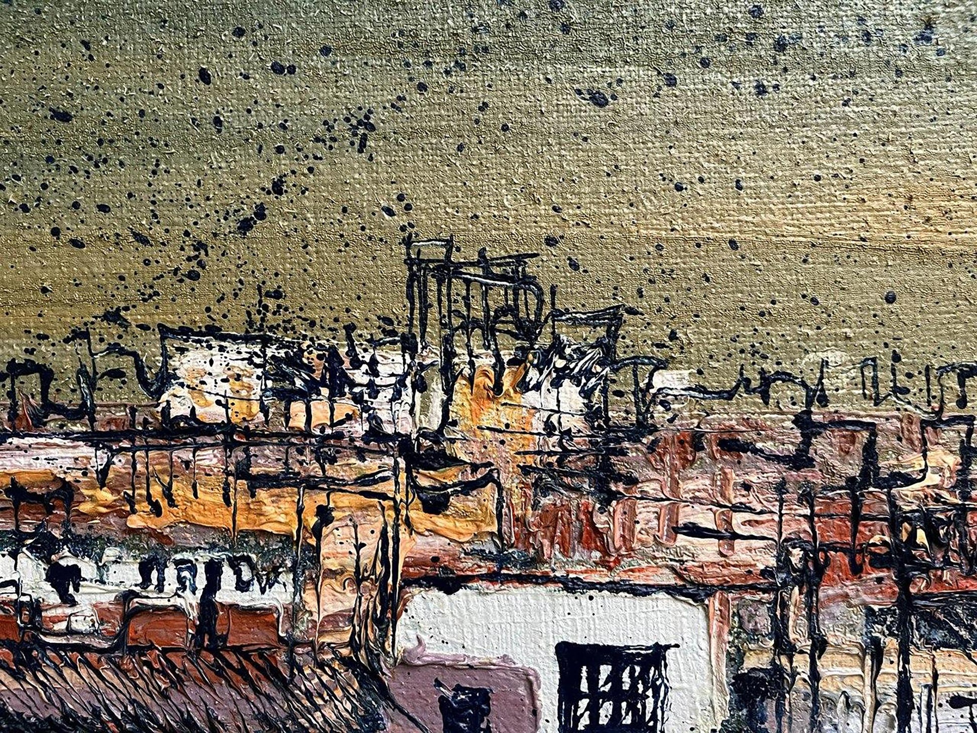 Abstract impasto oil painting Above the City by Serhiy Kovalev