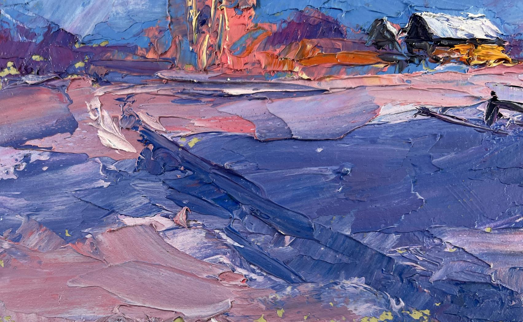 Oil painting Silence among the snow and trees by Boris Serdyuk