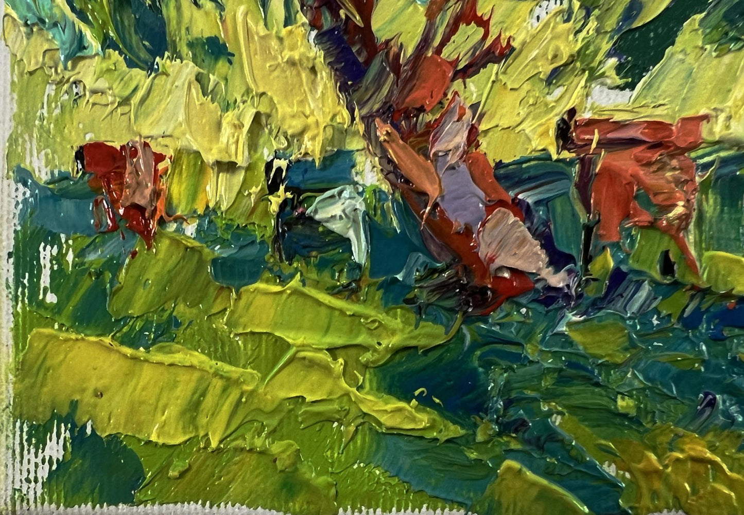 Vibrant impressionist oil painting In the shade of the trees by Oleksiy Ivanyuk