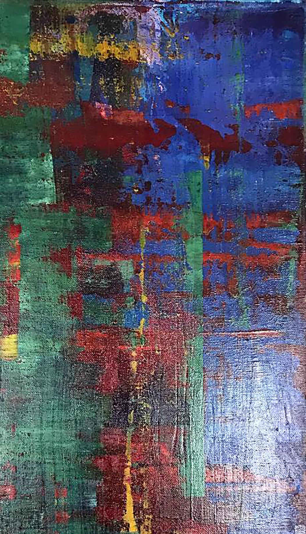 Acrylic painting Autumn by Olga Melezhik, abstract bold textured brushstrokes