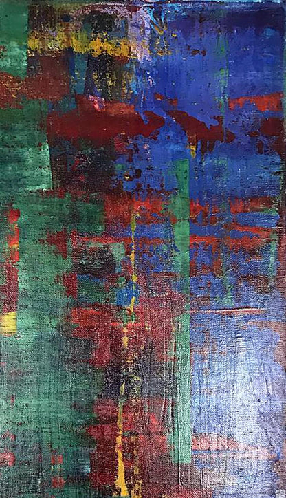 Acrylic painting Autumn by Olga Melezhik, abstract bold textured brushstrokes