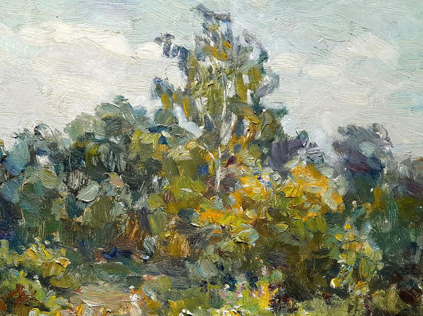 Oi painting Summer calm by Ivan Kovalenko textured tree in green foliage