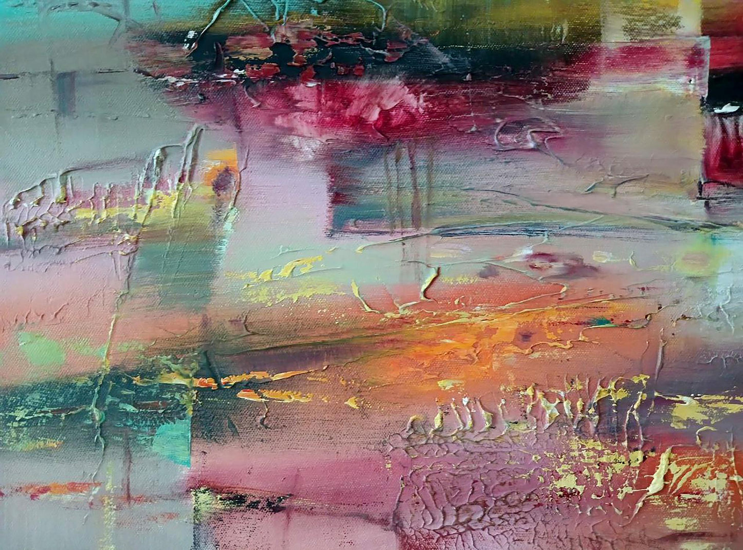 Abstract oil painting Evening by Anatoly Tarabanov with vibrant impasto strokes