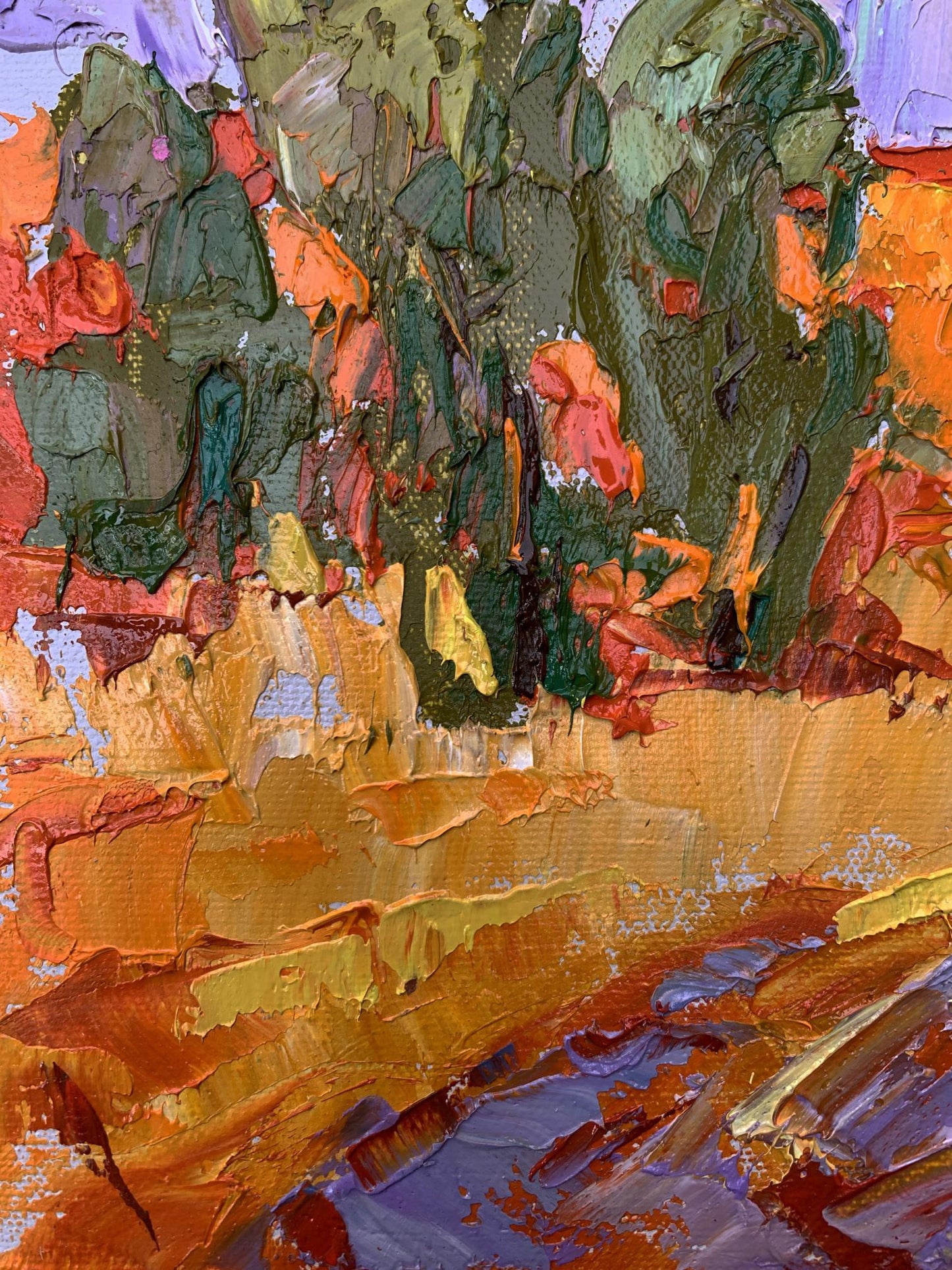 Vibrant impressionist oil painting Strong wind by Ivanyuk Oleksiy
