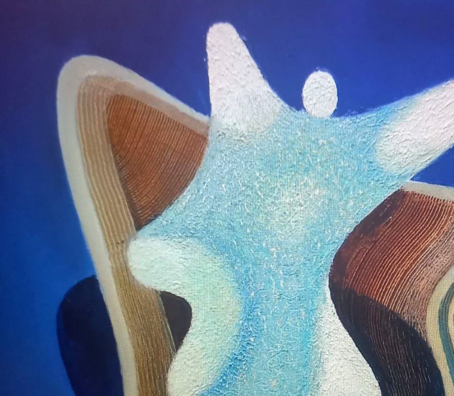 Oil painting Metamorphosis by Alexander Strashevich, textured blue forms