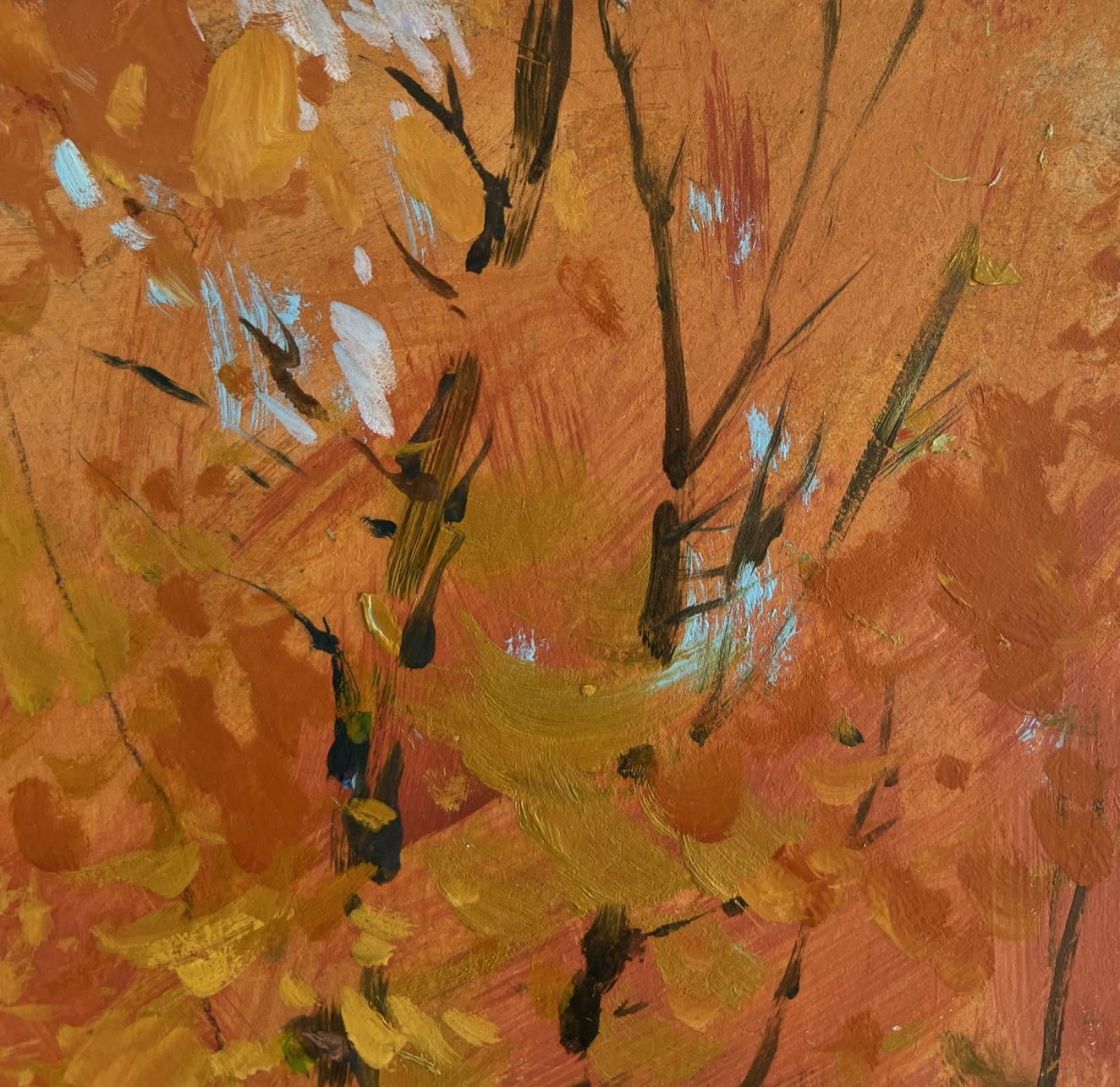 Oil painting Whisper of autumn leaves by the river by Yuriy Suprunchuk