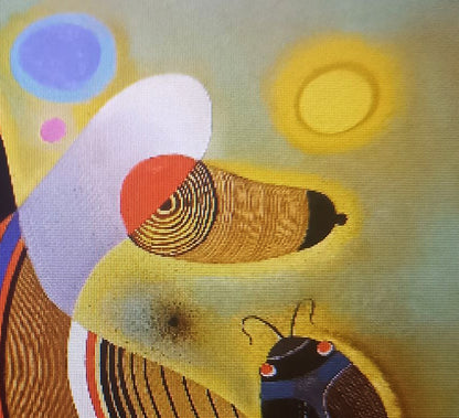 Oil painting of stylized bee by Alexander Strashevich